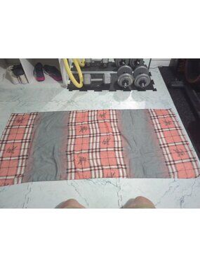Authentic Luxury Vintage BURBERRY Pink Nova Check Silk Scarf